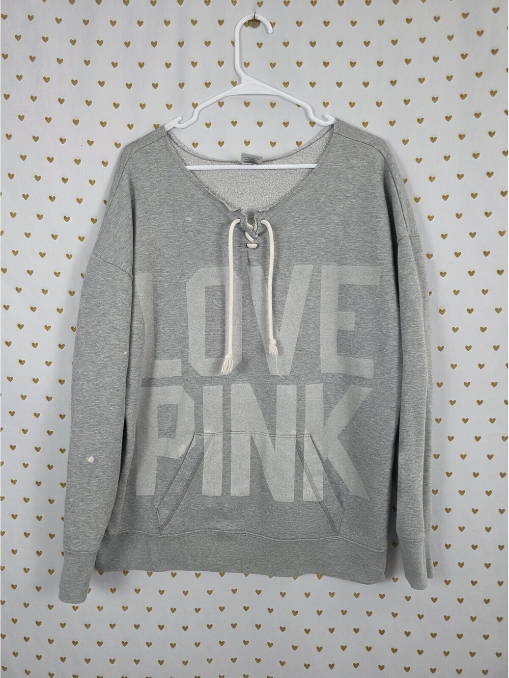 Victorias Secret Pink Vintage Slouchy Logo Sweater Shirt Y2k Medium